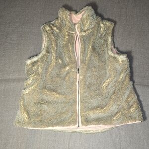 Vintage GAP Reversible Cozy Faux Fur & Pink Vest Size XL